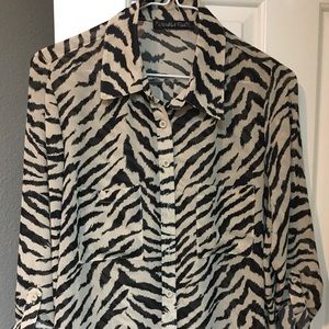 Wishful Park brand; zebra print blouse; size L